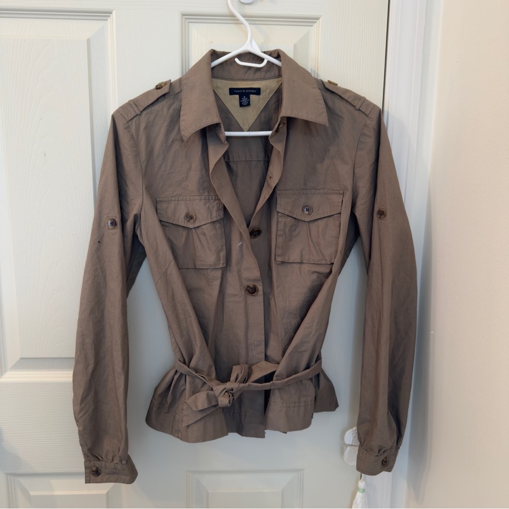 Tommy Hilfiger Women's Brown Utility Jacket -100% Cotton